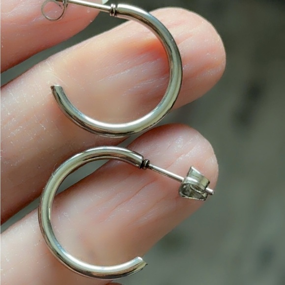 Stainless Steel Huggie Hoop Earrings 20mm - Picture 5 of 7
